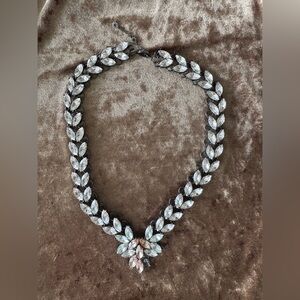 BaubleBar Silver and White Crystal Necklace